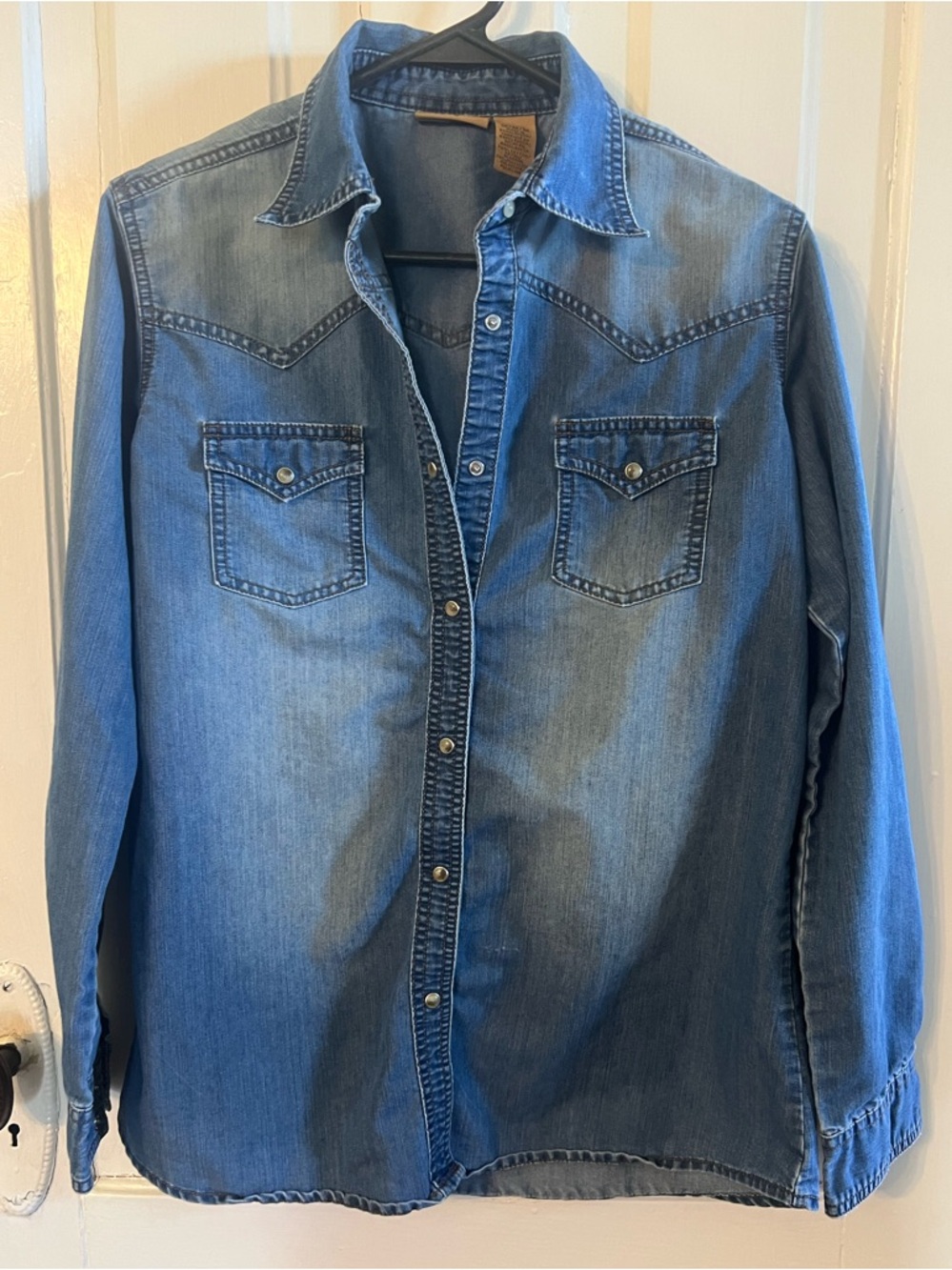 Wrangler Light Blue Denim Shirt with Chest Label